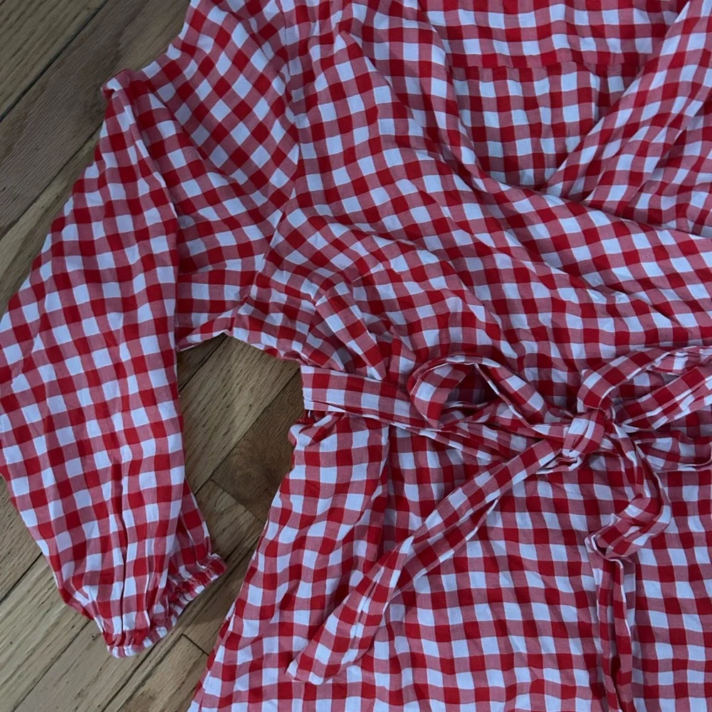 Lane Bryant Gingham Long Sleeve Wrap Top Size 18/20 - Picture 3 of 6